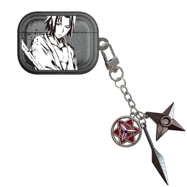 Design Naruto Uchiha Sasuke AirPods Pro Case with Sharingan and Kunai Charm Accessory Phone Accessories - 1