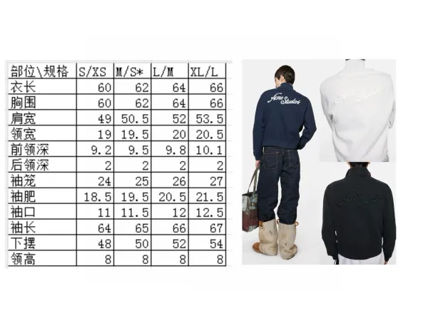 Acne Studios Script Logo Zip-Up Jacket Navy Outerwear - 2
