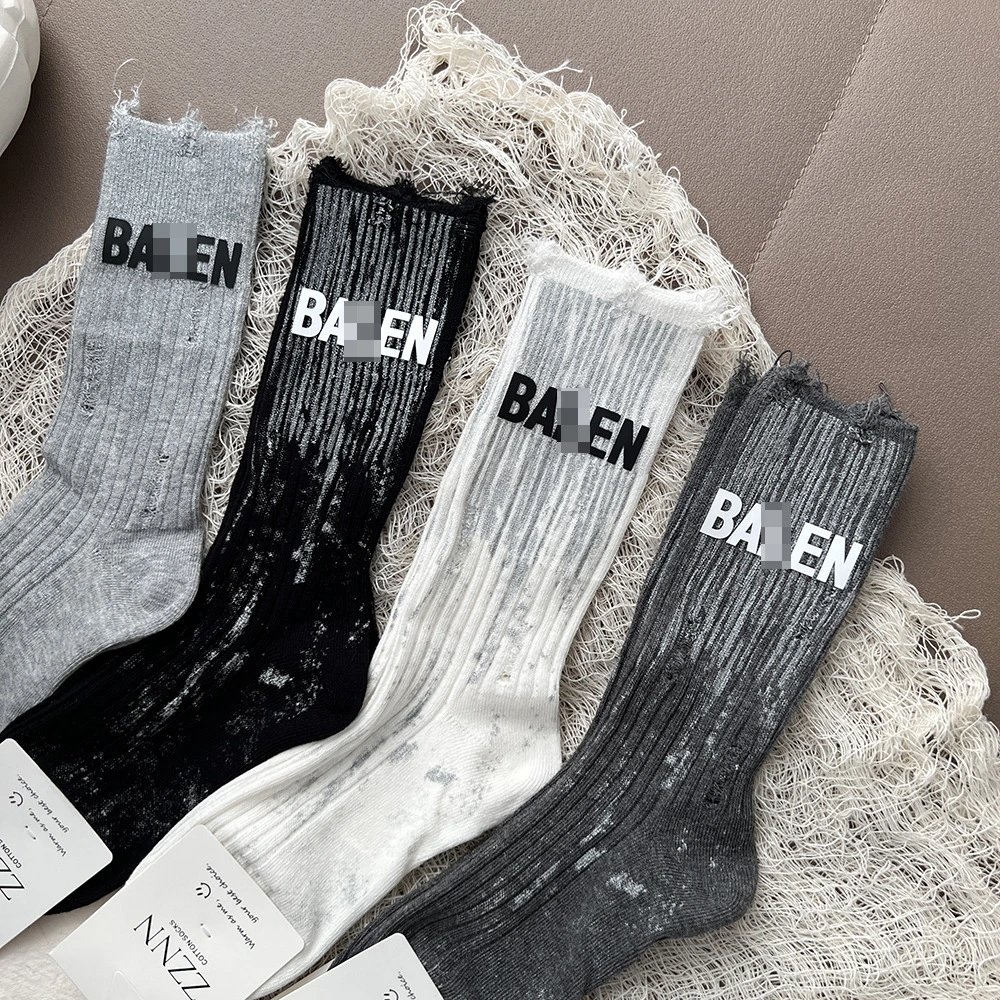 Design NNZZ Distressed Logo Socks Black Socks - 3