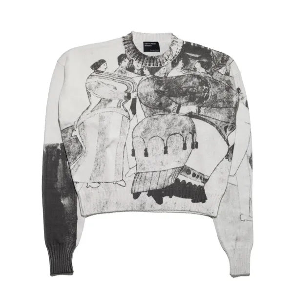 Enfants Riches Déprimés Printed Cropped Sweater White - 1
