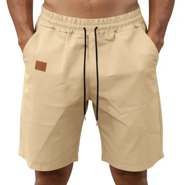 Design Drawstring Waist Shorts Black - 33