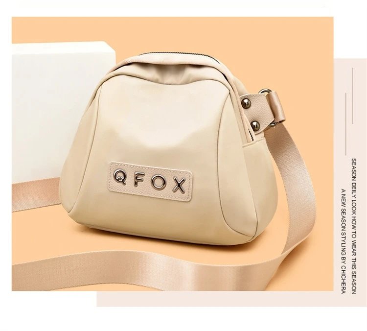 Design QFOX Mini Crossbody Bag Beige Crossbody Bags - 14