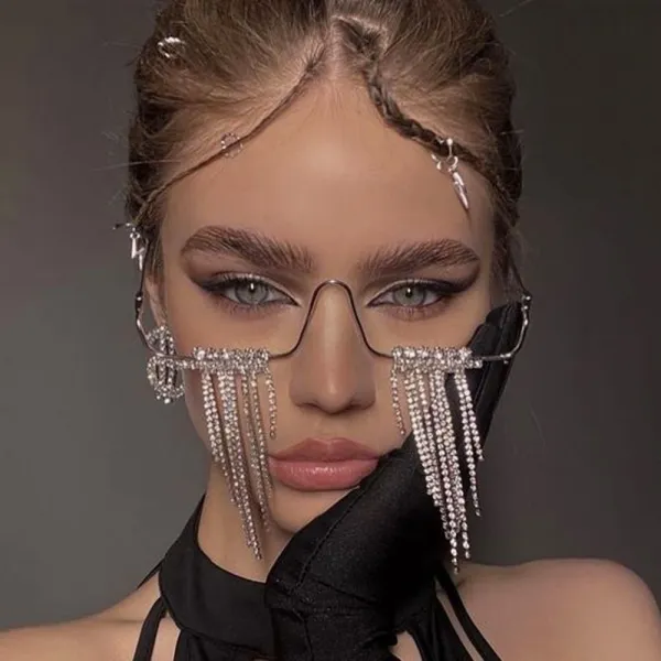 Design Crystal Fringe Eyewear Accessory Black - 1