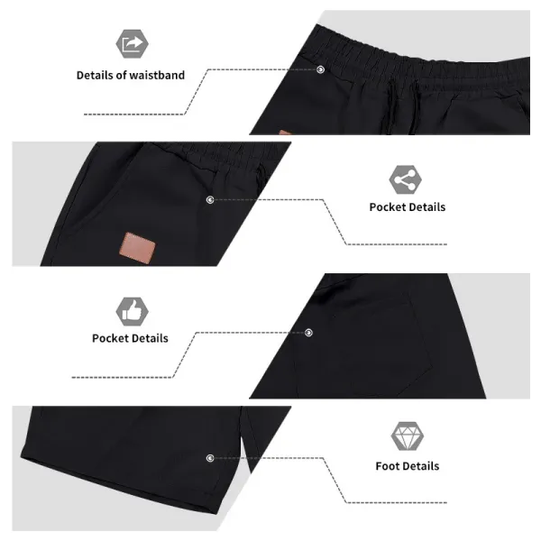 Design Drawstring Waist Shorts Black - 18