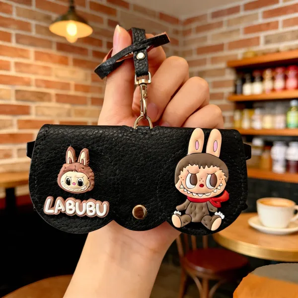 Pop Mart LABUBU x Pop Mart Rabbit Keychain Pouch Black Clutches - 1