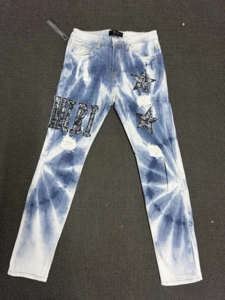Amiri Embroidered Logo Distressed Slim Fit Jeans - 13