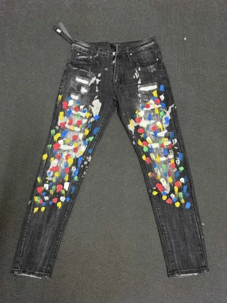 Amiri Embroidered Logo Distressed Slim Fit Jeans - 24