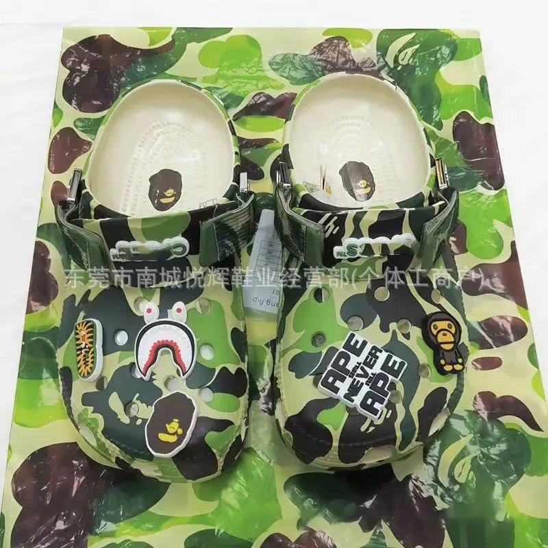 Crocs x A Bathing Ape Classic Clog Desert Camo Sandals - 5