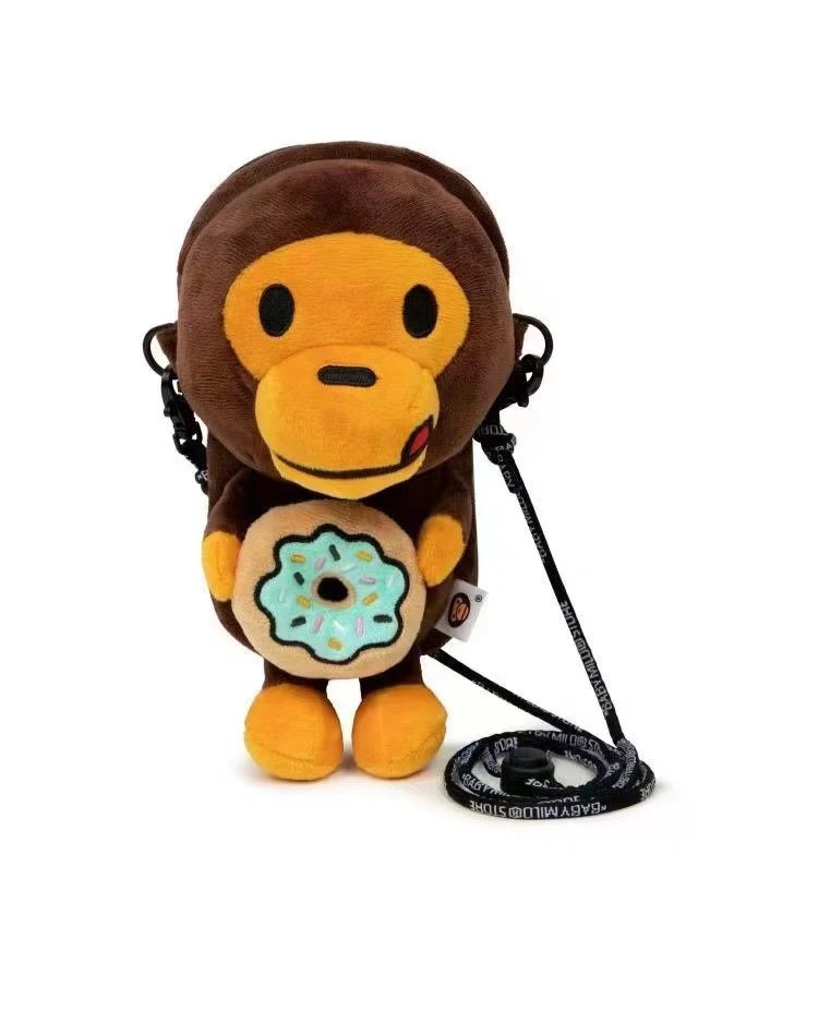 A Bathing Ape Baby Milo Donut Plush Crossbody Bag Brown - 10