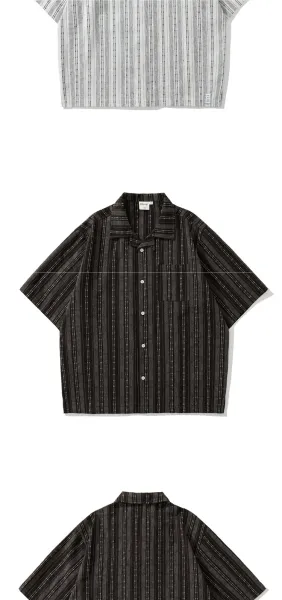 Needles Stripe Short-Sleeve Shirt Black - 10
