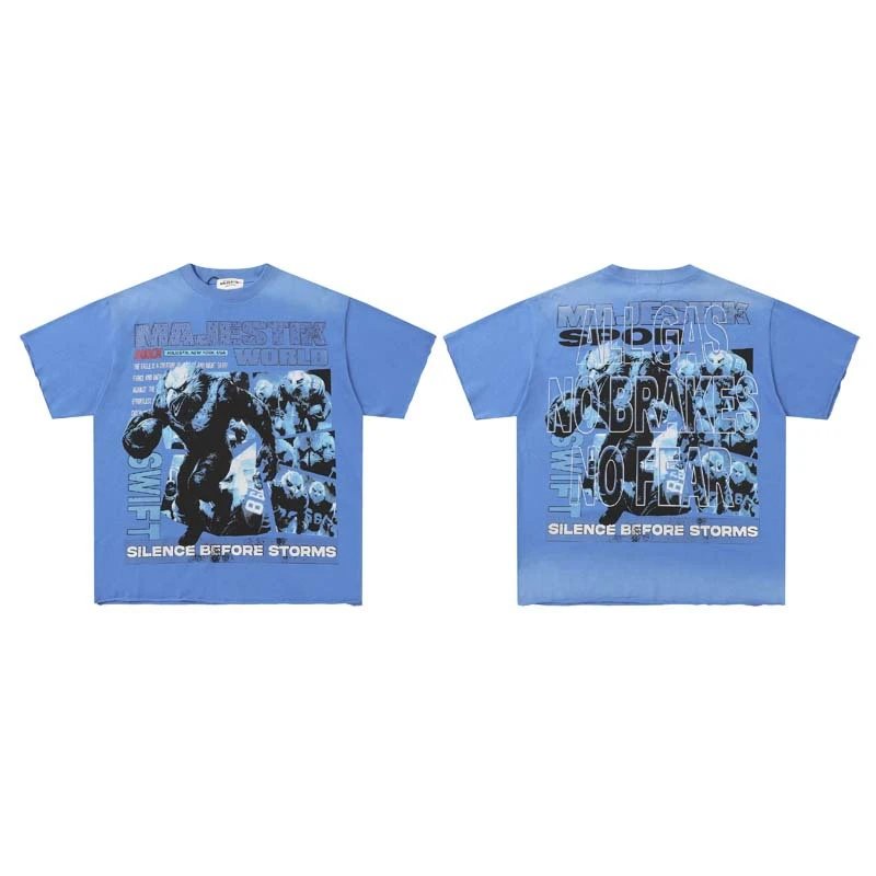 Design Majestik Run Free Stay Wild Graphic T-Shirt Black T-Shirts - 4