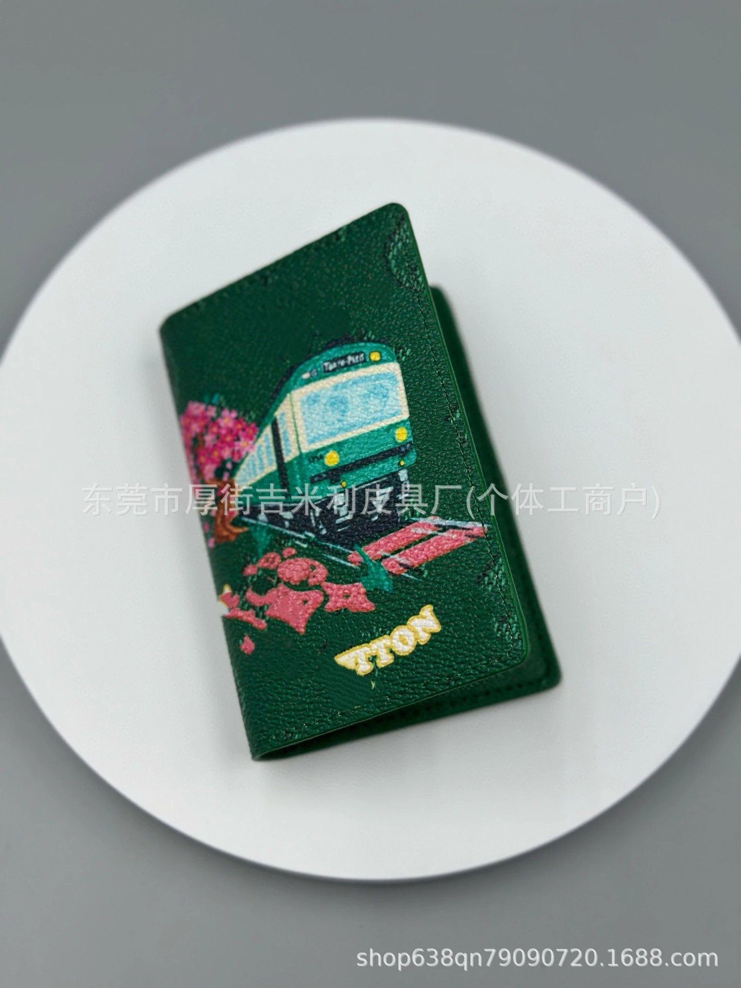 Design Tennis Court Print Orange Short Wallet - 4