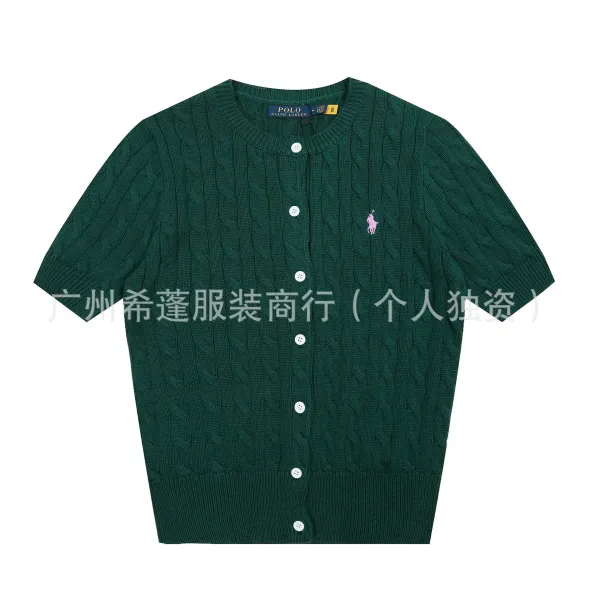 Polo Ralph Lauren Cable Knit Short-Sleeve Cardigan Forest Green Outerwear.cardigan - 1
