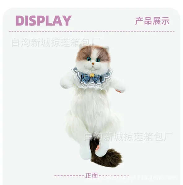 Design Cat Plush Backpack with Lace Collar White - 10