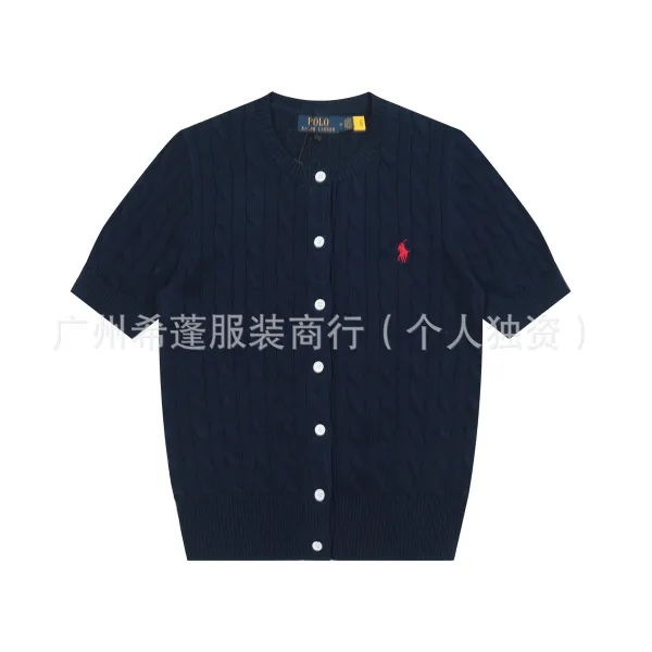 Polo Ralph Lauren Cable Knit Short-Sleeve Cardigan Navy - 1