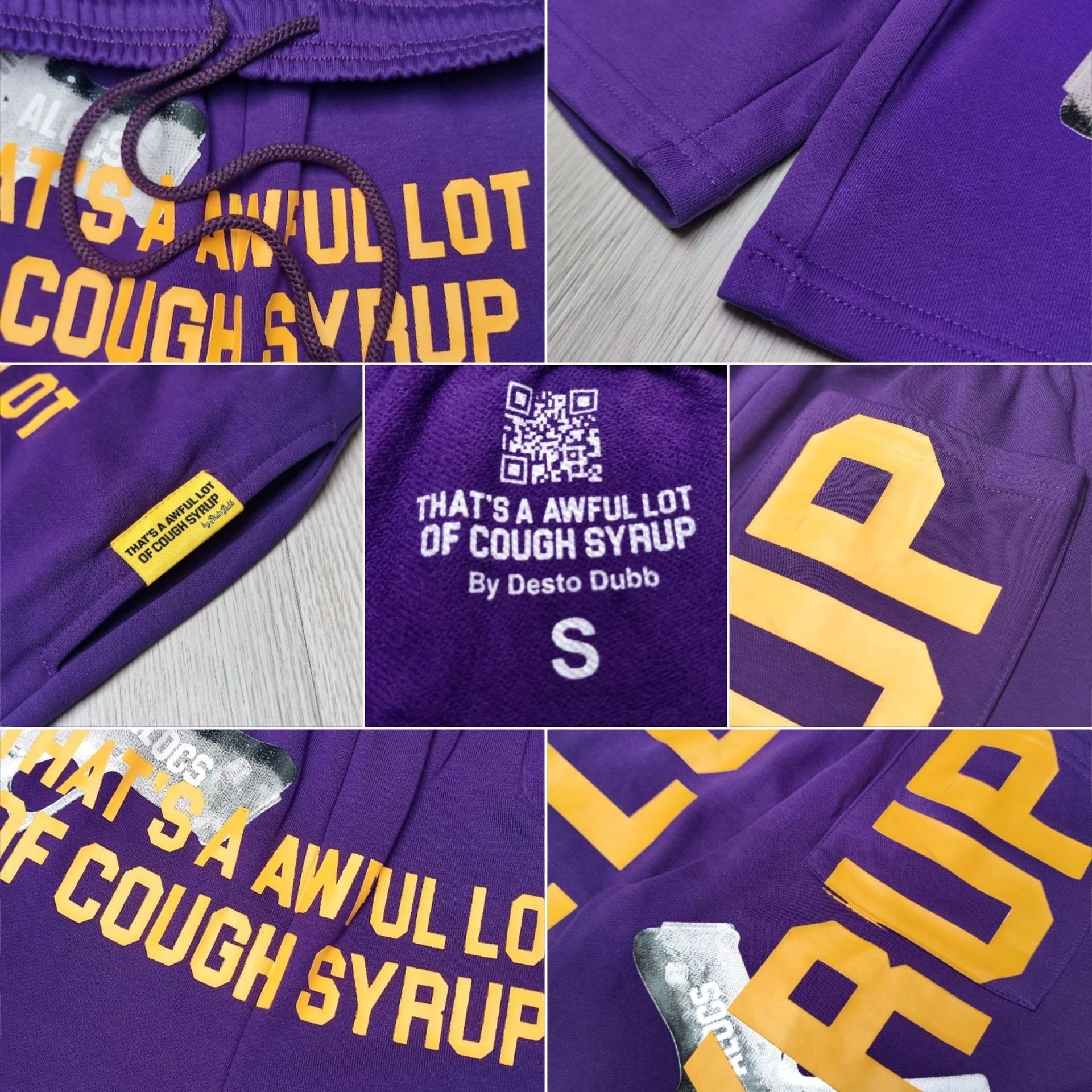 Design 'That's A Awful Lot Of Dead Homie' x 'Syrup' Graphic Sweatshorts Black Shorts - 11