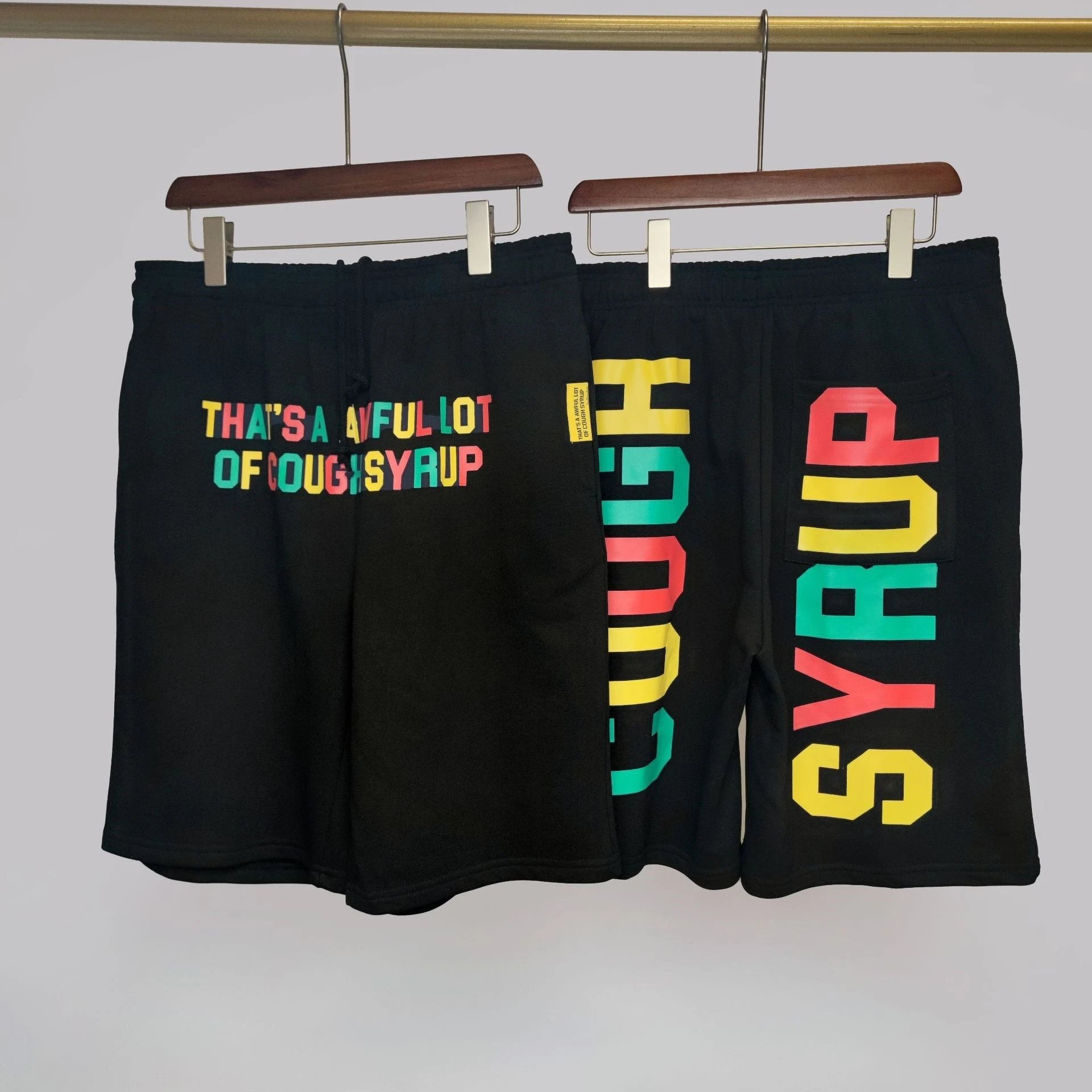 Design 'That's A Awful Lot Of Dead Homie' x 'Syrup' Graphic Sweatshorts Black Shorts - 8