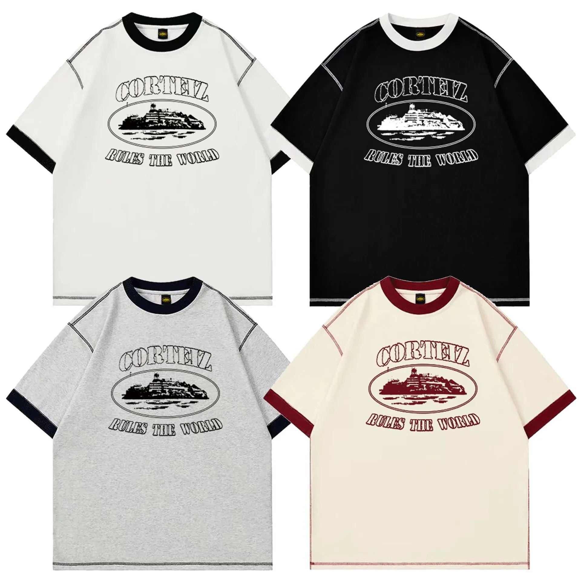 Corteiz Rules The World Ringer T-Shirt Gray - 2