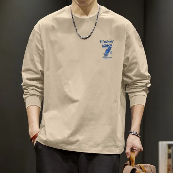 Design Yixin7 White Graphic Long-Sleeve T-Shirt T-Shirts - 11
