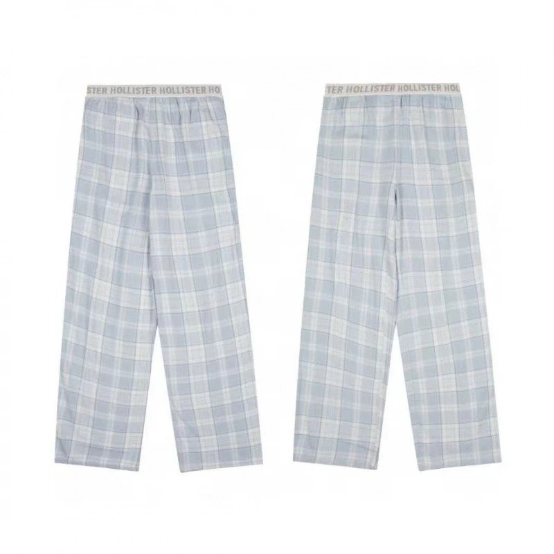 Hollister Plaid Sleep Pants Light Blue Sleepwear