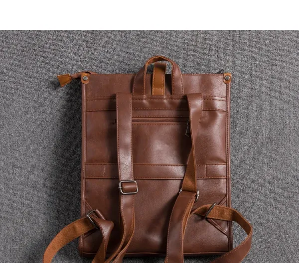 Design Minimalist Leather Messenger Bag Black Crossbody Bags - 16