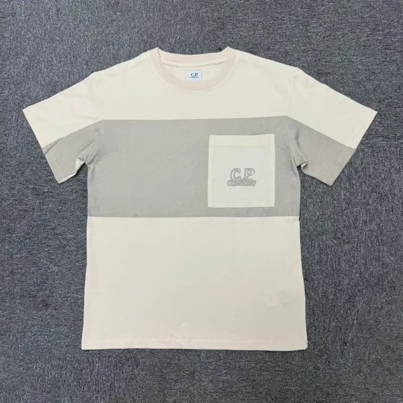 C.P. Company Color-Block Pocket T-Shirt Beige / Gray T-Shirt - 4