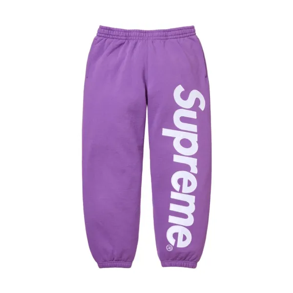 Supreme Logo Sweatpants Purple - 1
