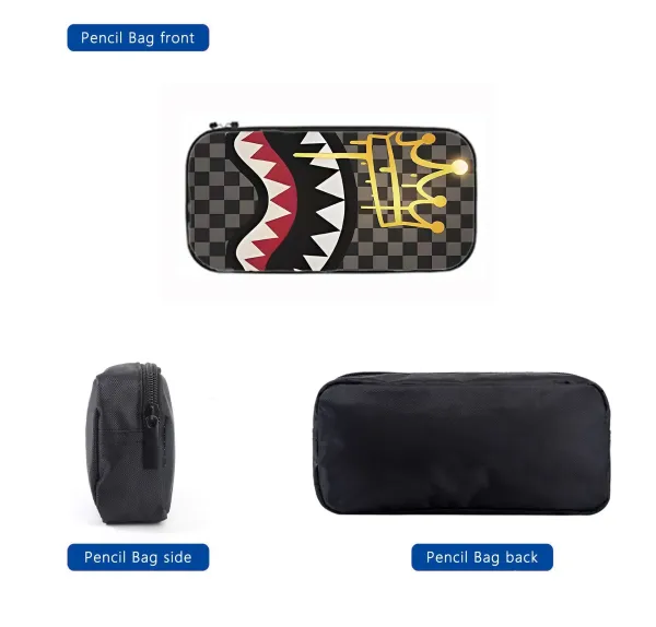 A Bathing Ape Shark Face Red Black Camo Backpack Set - 10