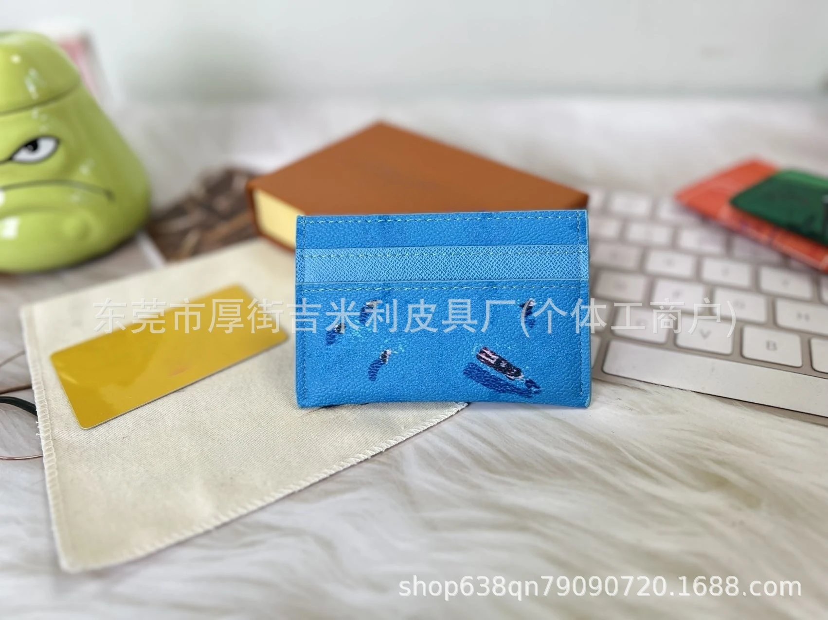 Design Tennis Court Print Orange Short Wallet - 12