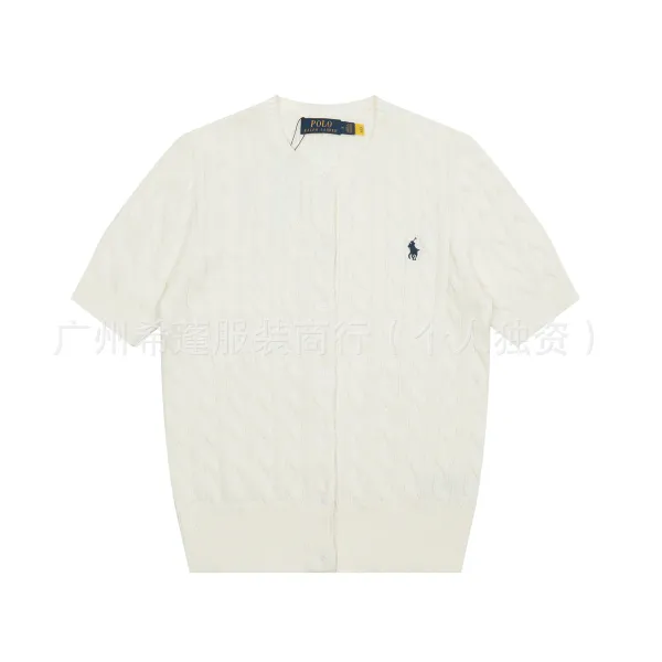 Polo Ralph Lauren Cable Knit Short-Sleeve Cardigan Ivory - 1