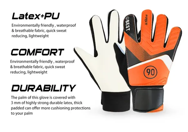 Design Best First 90 Goalkeeper Gloves Blue / White Gloves - 4