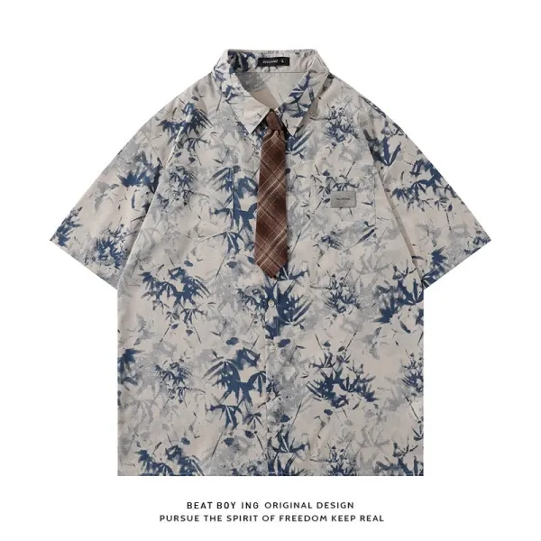 Design Beat Boy Ing Bamboo Print Short-Sleeve Shirt - 1
