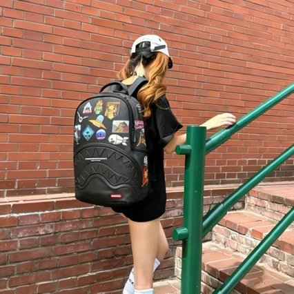 Design Sprayground Creative Dept. Shark Mouth Backpack Black Backpacks - 5