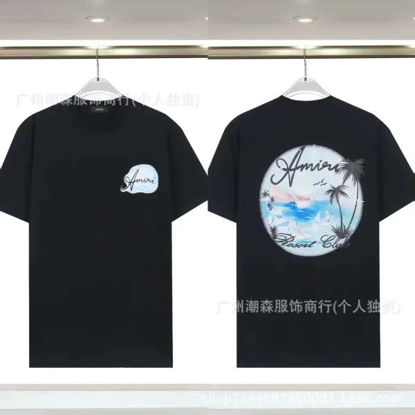 Amiri Resort Club Graphic Print Black T-Shirt - 1