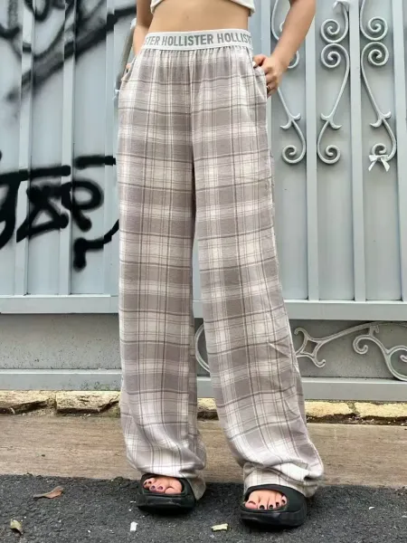 Design Floral Print Wide-Leg Pajama Pants White Sleepwear - 29