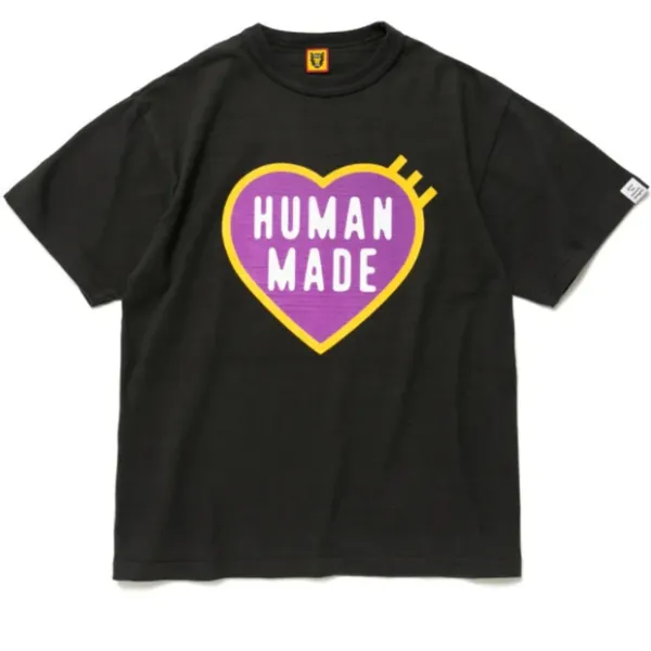Human Made Heart Logo Black T-Shirt - 1