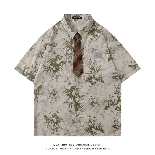 Design Beat Boy Ing Bamboo Print Short-Sleeve Shirt - 1