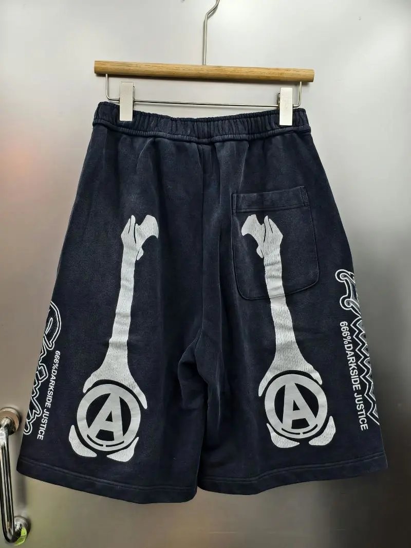 Saint Tears X-Men Inspired Bone Print Sweatshorts Navy Shorts - 7