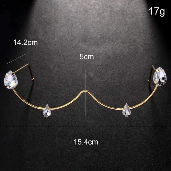 Design Crystal Teardrop Hair Vine Gold Jewelry - 1