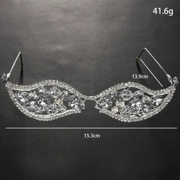Design Crystal Rhinestone Bridal Headband Silver Accessory Jewelry - 1