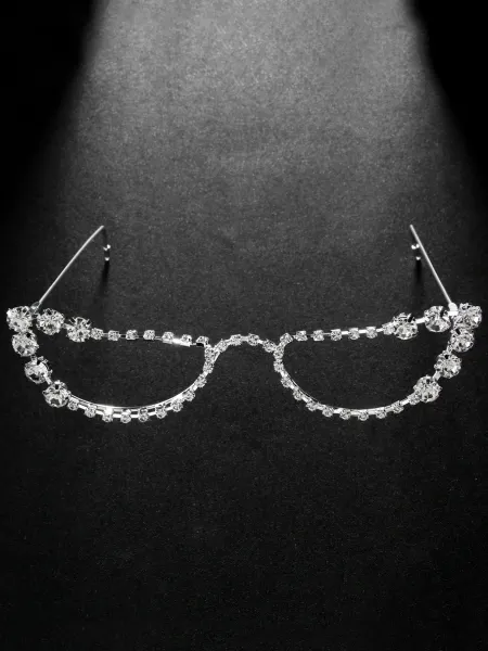 Design Crystal-Embellished Cat-Eye Frame Sunglasses Eyewear - 1