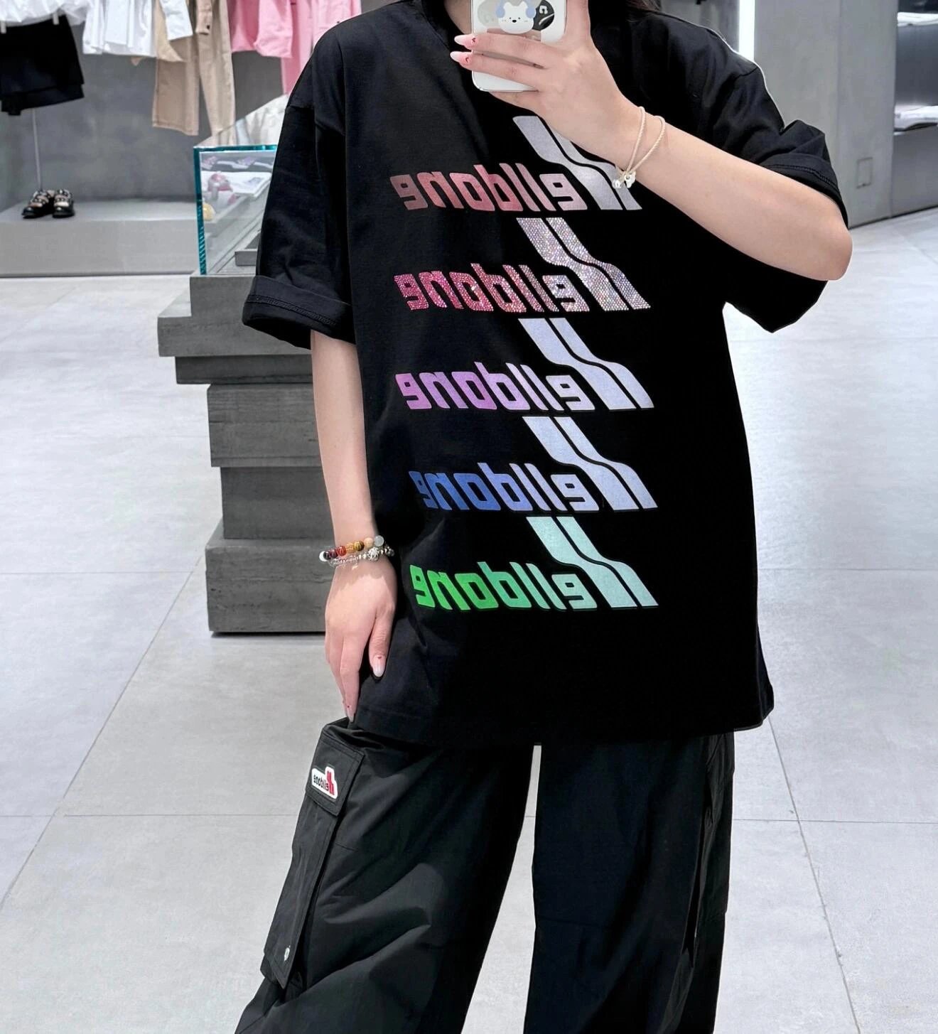 Design Wetbone Multi-Color Gradient Logo T-Shirt Gray T-Shirts - 17