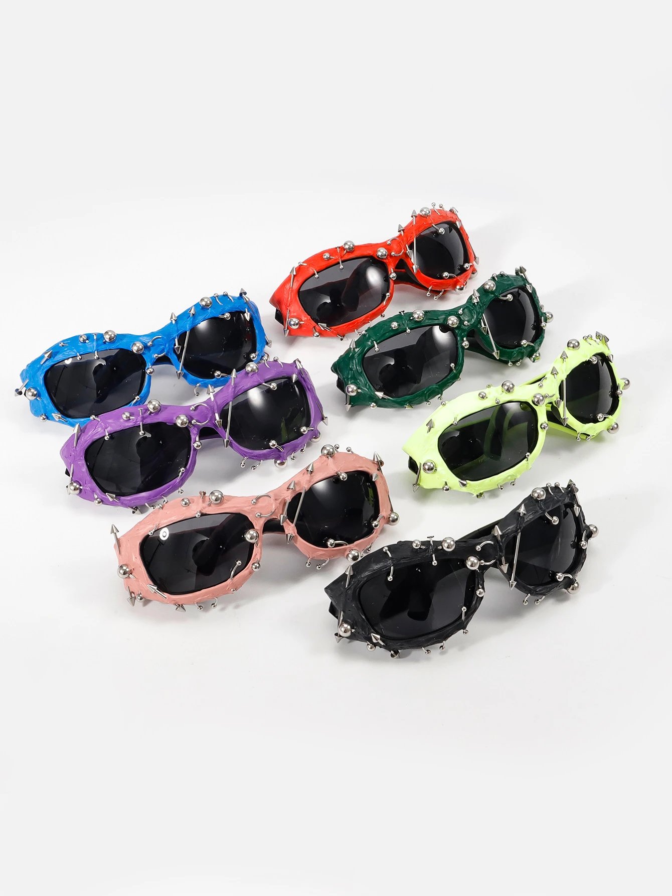 Design Spiked Purple Oversized Sunglasses - 9