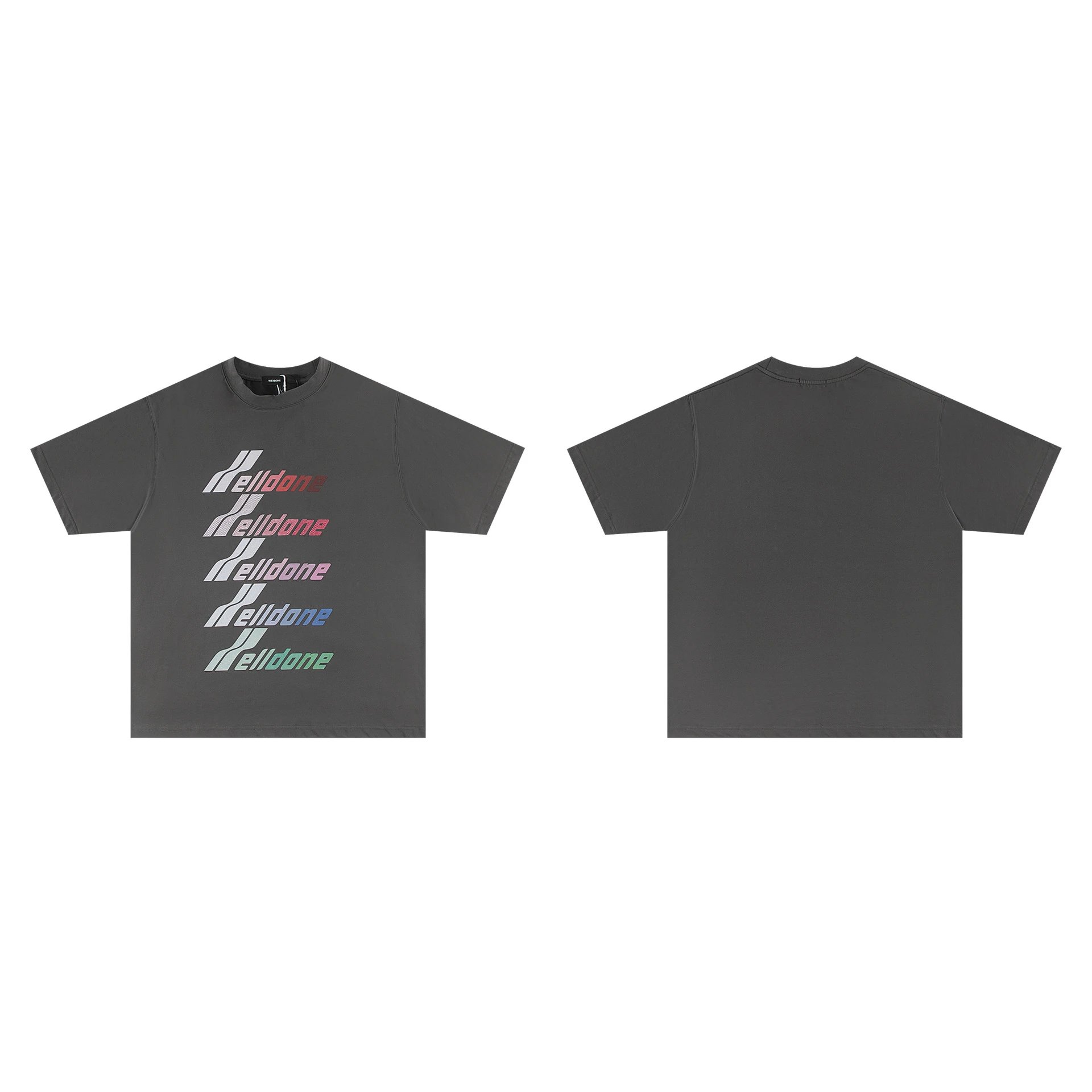 Design Wetbone Multi-Color Gradient Logo T-Shirt Gray T-Shirts - 26