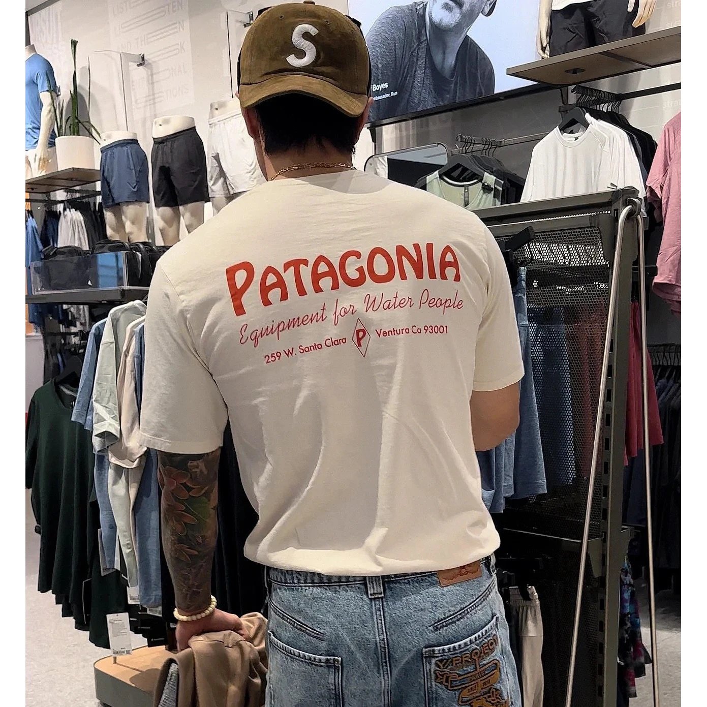 Patagonia Equipment for Water People T-Shirt Olive Green - 4