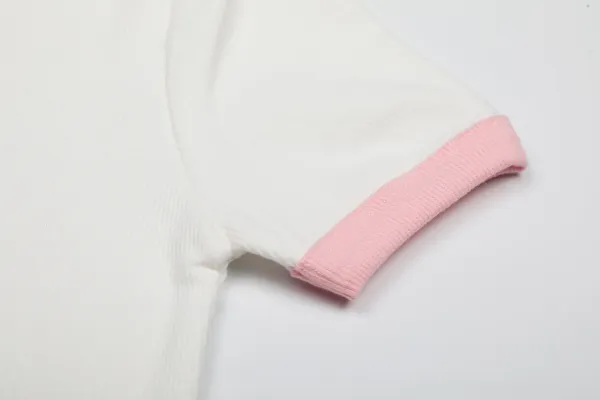 Lacoste Ringer T-Shirt White with Black Trim - 6