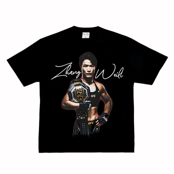 Design Zhang Weili UFC Champion Graphic T-Shirt Black - 1