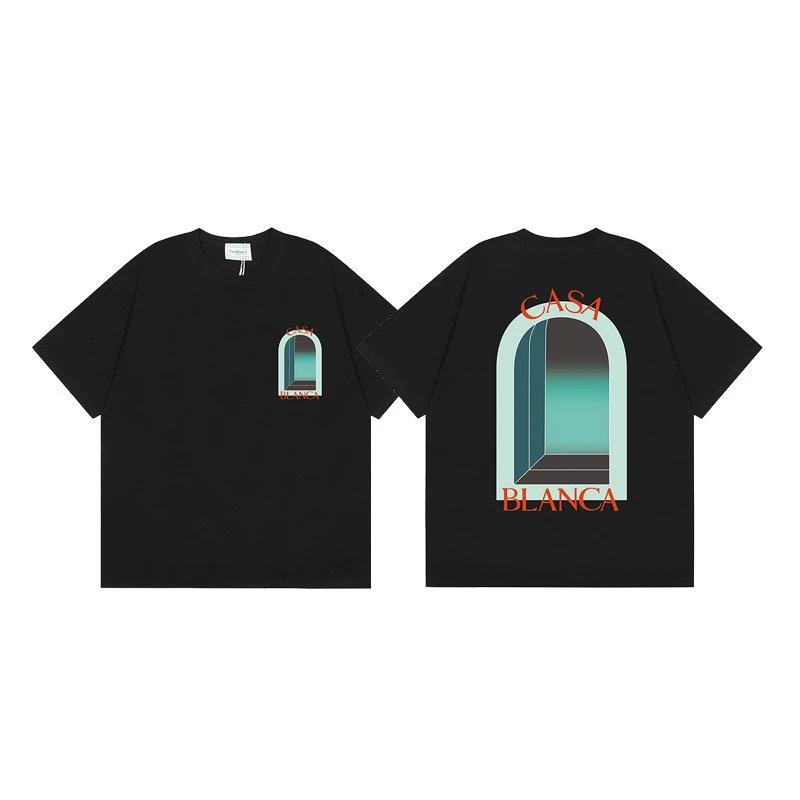 Casa Blanca Column Print Oversized T-Shirt Black - 7