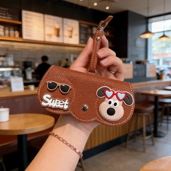 Design Cartoon Dog Sunglasses Clutch Wristlet Beige Clutches - 8