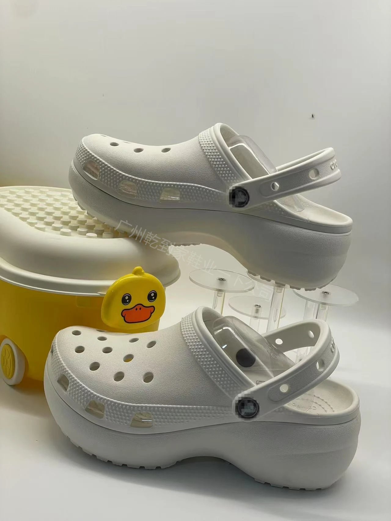 Crocs Classic Platform Clog Black Shoes Sandals - 7